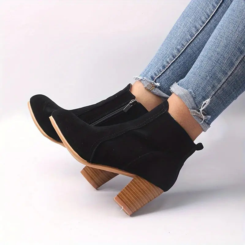 ARALYN™ ORTHOPEDIC CHUNKY HEEL ANKLE BOOTS