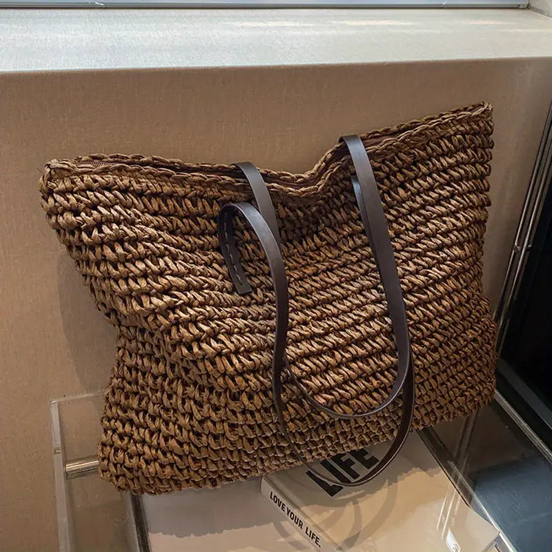 ARIA™ STRAW WOVEN LARGE CAPACITY TOTE BAG