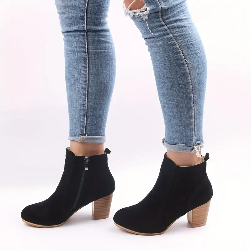 ARALYN™ ORTHOPEDIC CHUNKY HEEL ANKLE BOOTS