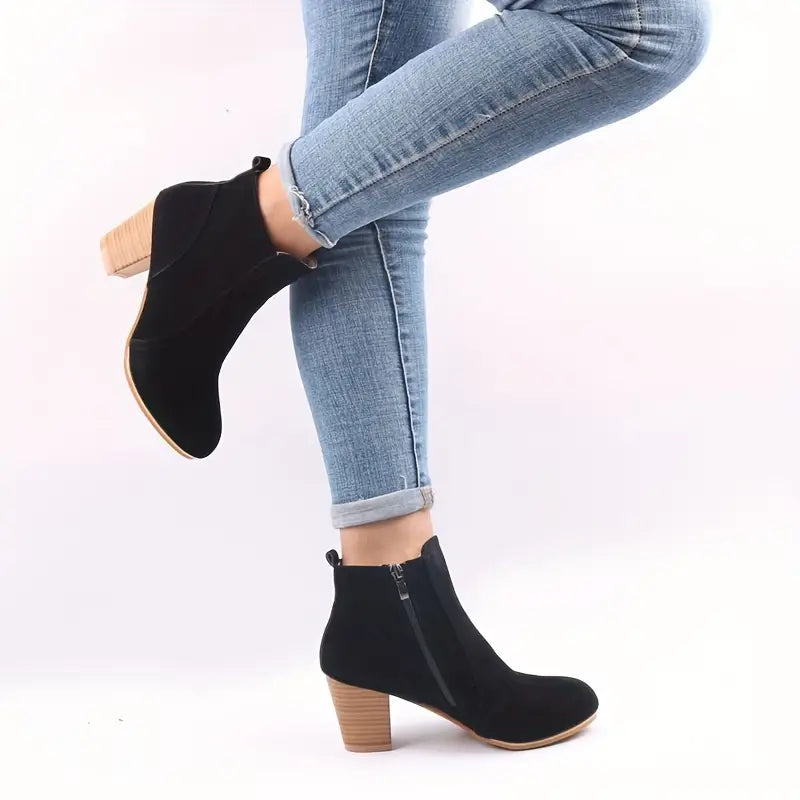 ARALYN™ ORTHOPEDIC CHUNKY HEEL ANKLE BOOTS