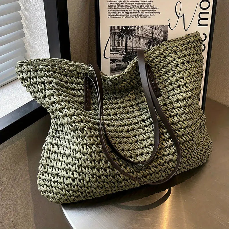 ARIA™ STRAW WOVEN LARGE CAPACITY TOTE BAG