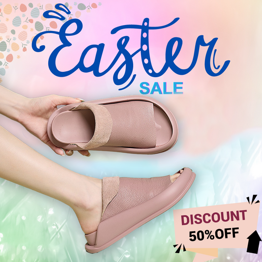 ALICIA™ ORTHOPEDIC ITALIAN LEATHER PLATFORM SLIPPERS 🐰 EASTER SALE 50% OFF