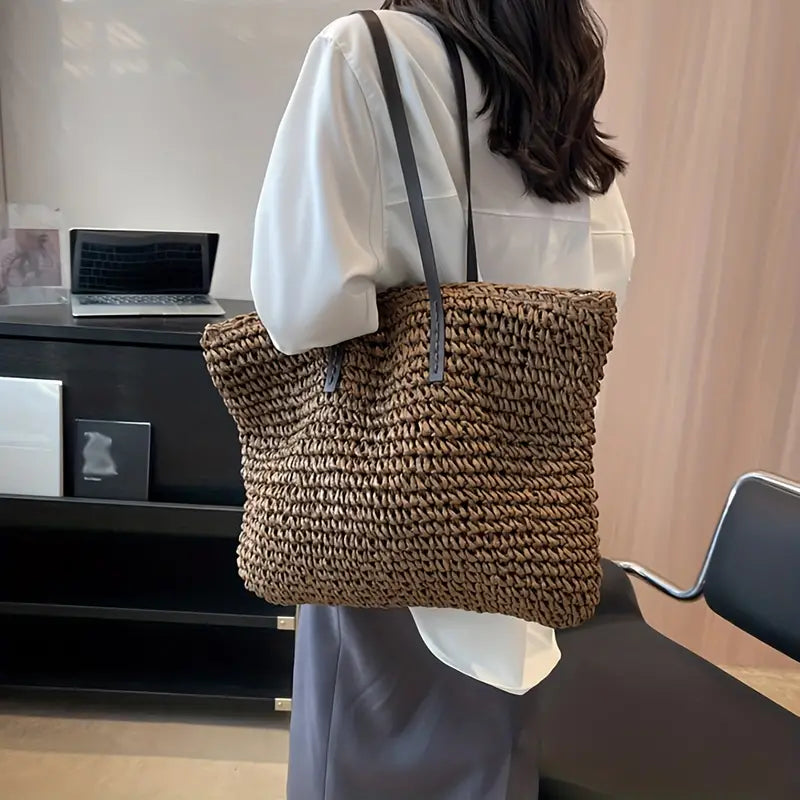 ARIA™ STRAW WOVEN LARGE CAPACITY TOTE BAG