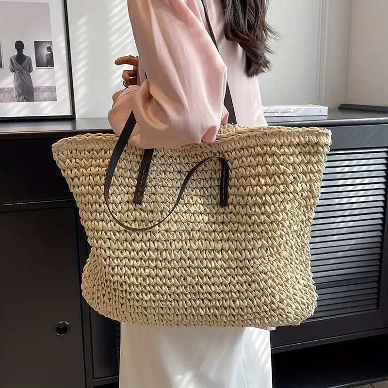 ARIA™ STRAW WOVEN LARGE CAPACITY TOTE BAG