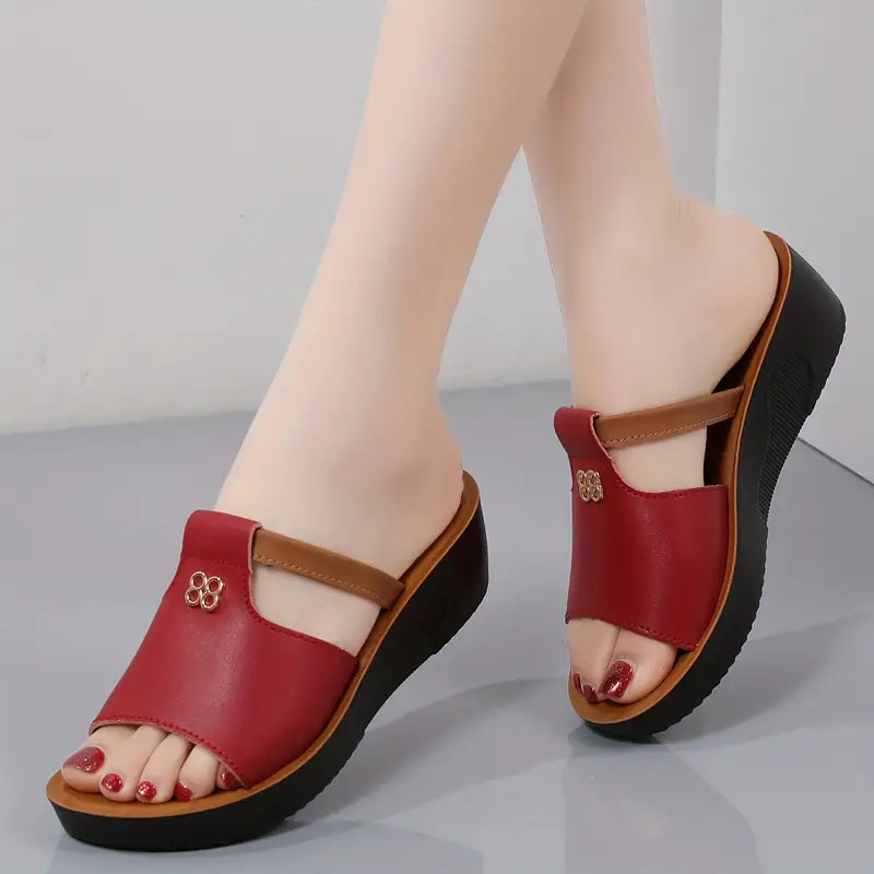 BINYA™ WOMEN'S CUT-OUT WEDGE SANDALS