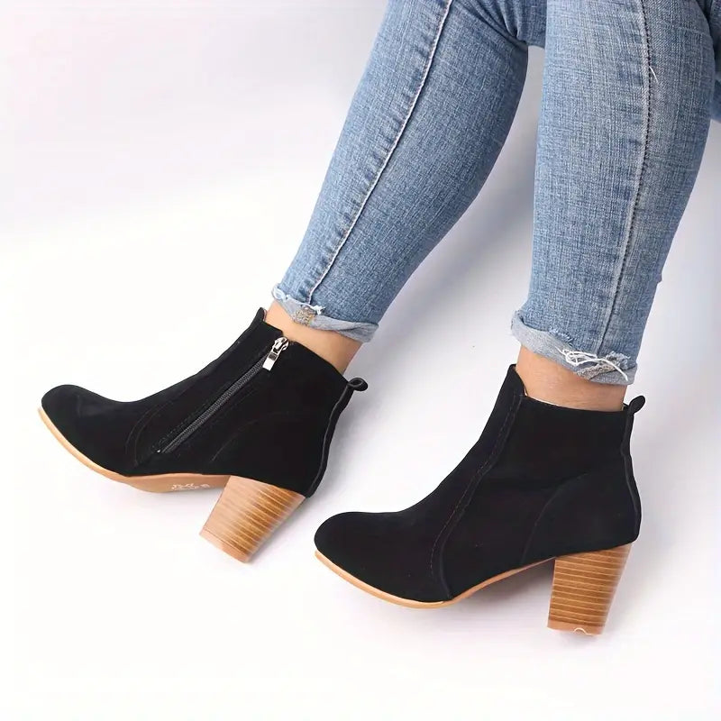 ARALYN™ ORTHOPEDIC CHUNKY HEEL ANKLE BOOTS